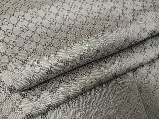 平和屋着物●花織　紬　桔梗鼠色地　正絹　逸品　AAAY1513np