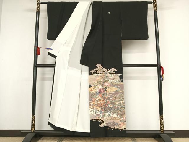 平和屋着物○人間国宝 本加賀友禅作家 二塚長生 風景草花文 正絹