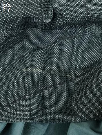 平和屋着物▽綿薩摩 東郷織物謹製 手織 160亀甲 實篤 単衣