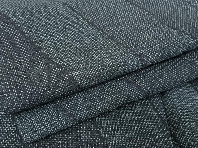 平和屋着物▽綿薩摩　東郷織物謹製　手織　160亀甲　實篤　単衣　濃紺地　逸品　AAAY1525np