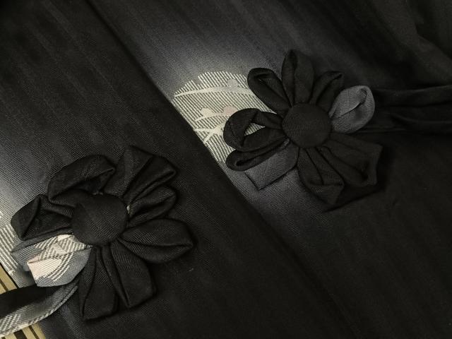 平和屋着物○道中着 雪輪 ほたる暈し 黒地 ロング丈 正絹 逸品 AAAY1546np