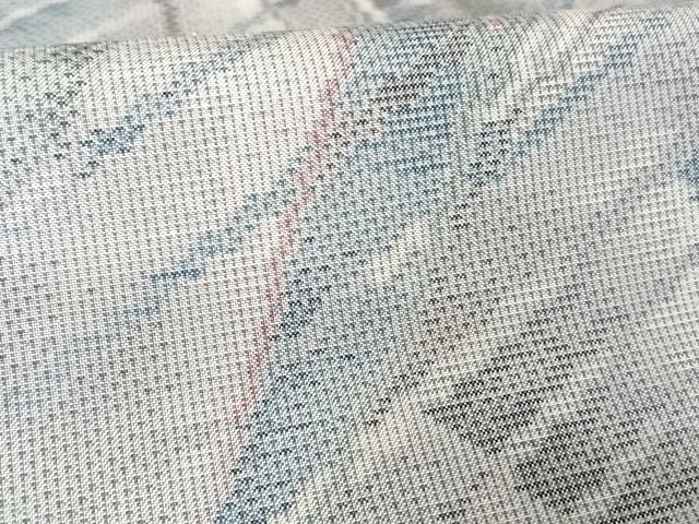 平和屋着物○都喜ヱ門 本場大島紬 白大島 カタス7マルキ 幾何