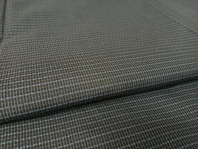 平和屋着物○男性 本場大島紬 アンサンブル 格子 キングサイズ 証紙