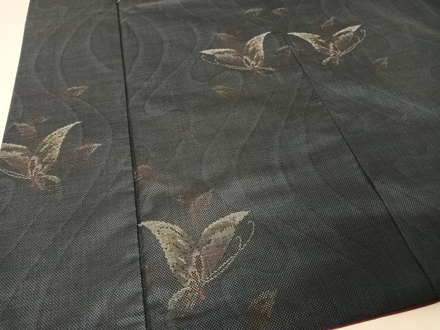 平和屋着物○本場大島紬 一元7マルキ 舞蝶文 正絹 逸品 AAAY1618np