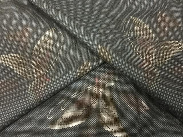 平和屋着物●本場大島紬　一元7マルキ　舞蝶文　正絹　逸品　AAAY1618np