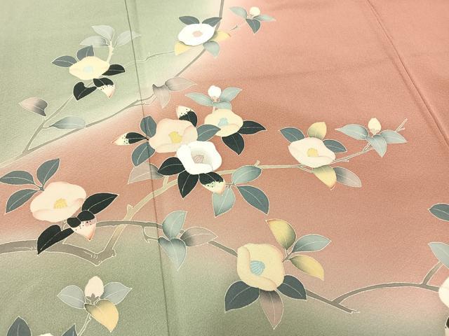 平和屋着物○訪問着 友禅 作家物 花篭文 暈し染め 正絹 逸品