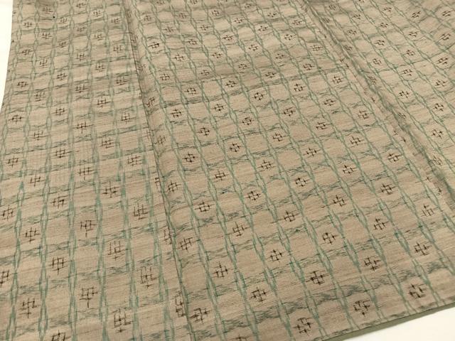 平和屋着物○上質な紬 格子 正絹 逸品 AAAY1703np