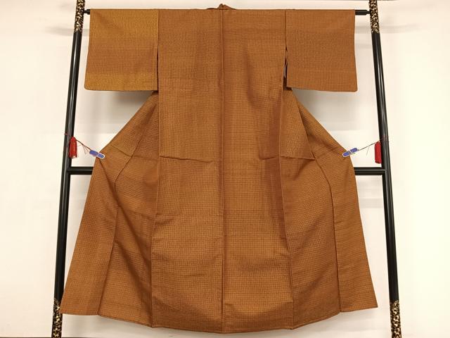 平和屋着物▽本場黄八丈 足高貴 紬 単衣 正絹 逸品 AAAY1751np