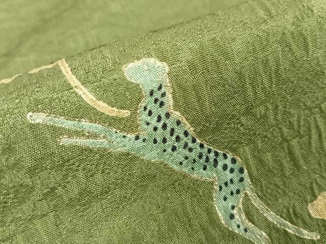 平和屋着物▽小紋　単衣　ヒョウ　金彩　ロング丈　洗える着物　AAAY1762np 平和屋着物▽小紋 単衣 ヒョウ 金彩 ロング丈 洗える着物 AAAY1762npの