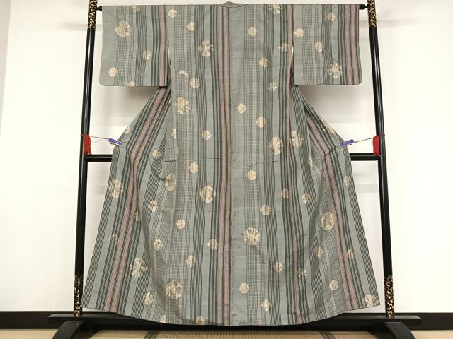 平和屋着物●上質な紬　絞り　丸文　正絹　逸品　AAAY1797np 平和屋着物○上質な紬 絞り 丸文 正絹 逸品 AAAY1797np