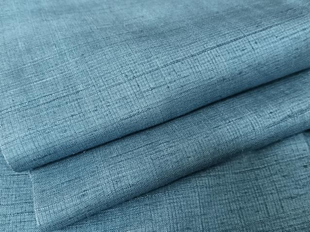 平和屋着物●上質な紬　色無地　紺碧色　正絹　逸品　AAAY1798np