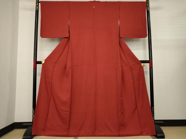 平和屋着物○上質な色無地 霞地紋 紅梅色 正絹 逸品 DAAY1778ps