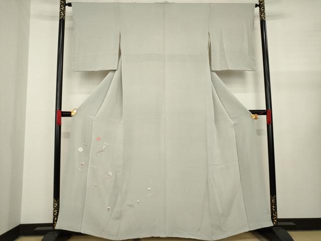 平和屋着物●訪問着　刺繍　梅　松葉　楓　吹き寄せ文　金糸　鬼しぼ縮緬　正絹　逸品　AAAY1869ck