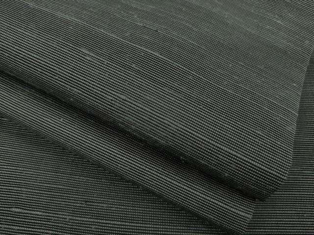 平和屋着物●上質な紬　色無地　消炭色　正絹　逸品　AAAY1876ck