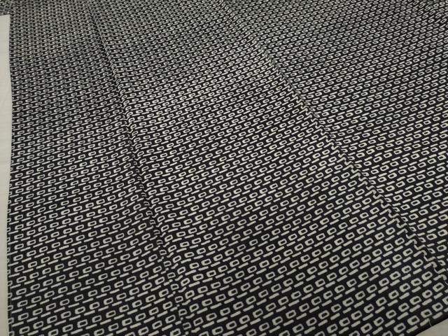 平和屋着物○上質な小紋 幾何学文様 黒地 正絹 逸品 未使用 AAAY1877ck