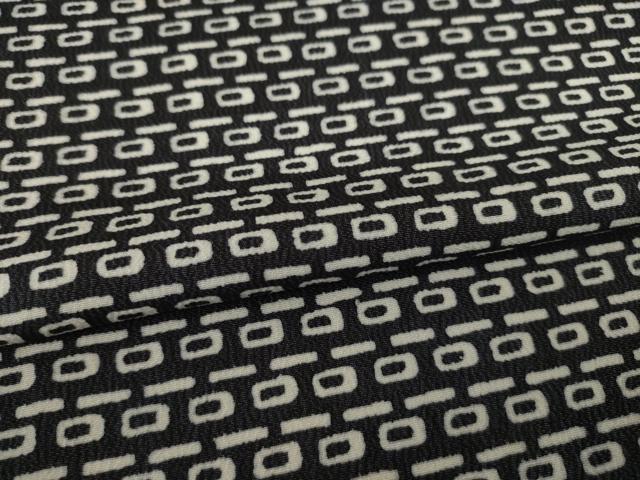 平和屋着物○上質な小紋 幾何学文様 黒地 正絹 逸品 未使用 AAAY1877ck