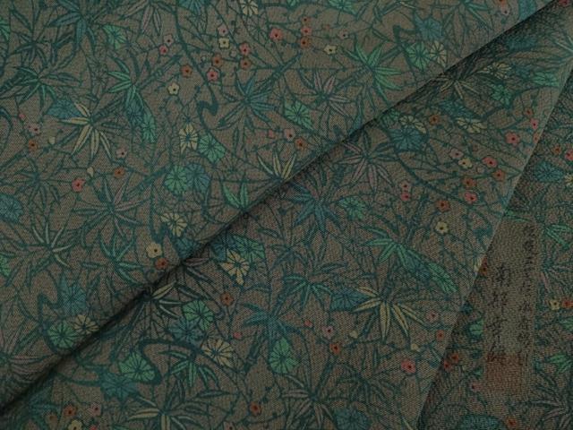 平和屋着物●人間国宝・南部芳松の息子 伝統工芸伝承者彫刻・南部幸雄　型染　小紋　草花文　正絹　逸品　AAAY1887ck