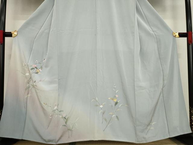 平和屋着物○訪問着 友禅 螺鈿 枝花文 暈し染め 正絹 逸品 AABC9309ph