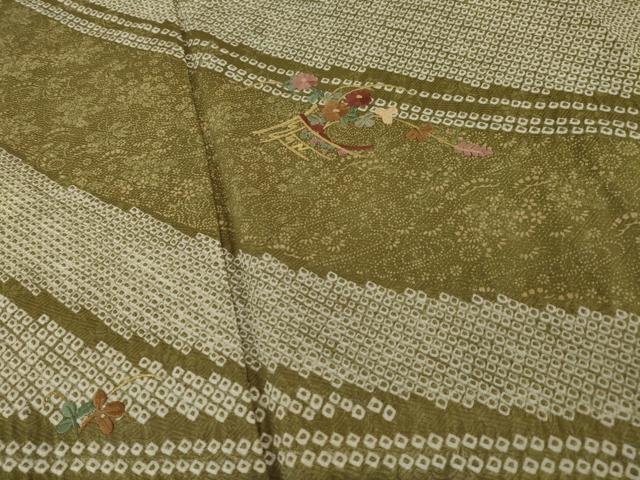 平和屋着物●訪問着　総絞り　几帳草花文　金糸　金彩　正絹　逸品　AAAY1908ck 平和屋着物○訪問着 総絞り 几帳草花文 金糸 金彩 正絹 逸品 AAAY1908ck