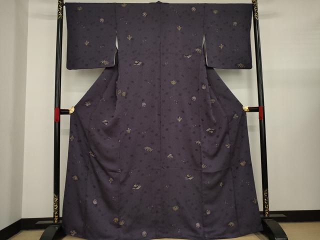 平和屋着物○上質な小紋 刺繍 松竹梅 さが美扱い 正絹 逸品 AAAY1923ck