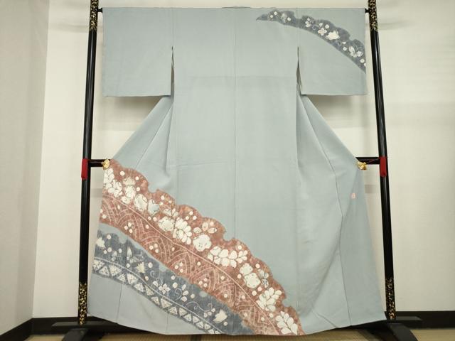 平和屋着物○十日町 名門 滝泰謹製 訪問着 辻が花 絞り 花蝶文