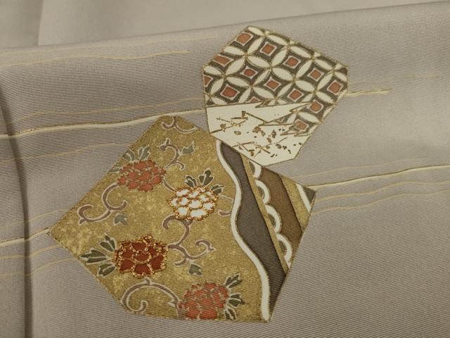 平和屋着物●訪問着　駒刺繍　花唐草　金彩　正絹　逸品　AAAY1948ck 平和屋着物○訪問着 駒刺繍 花唐草 金彩 正絹 逸品 AAAY1948ck