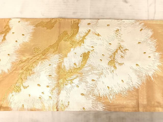 平和屋着物◎太鼓柄袋帯 唐織 枝松文 金糸 正絹 逸品 AAAY2031yxの通販