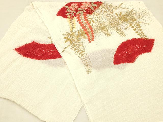 平和屋着物○和装小物 帯締め・帯揚げセット 振袖用 絞り 刺繍 地紙花