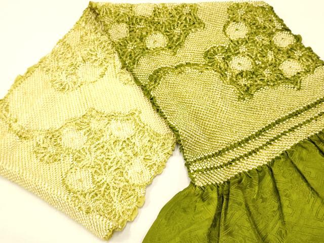 平和屋着物●和装小物　帯締め・帯揚げセット　振袖用　総絞り　草花雲文　暈し染め　金糸　撚り房　逸品　AAAY2322ay 平和屋着物○和装小物 帯締め・帯揚げセット 振袖用 総絞り 草花雲文