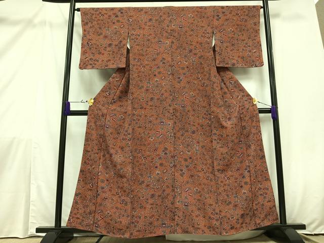 平和屋着物○上質な小紋 抽象文様 金糸 正絹 逸品 BAAT8720hv