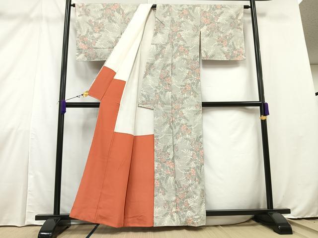 平和屋着物○上質な紬 花織 市松 鈴乃屋扱い 正絹 逸品 未使用 AAAY5985ph