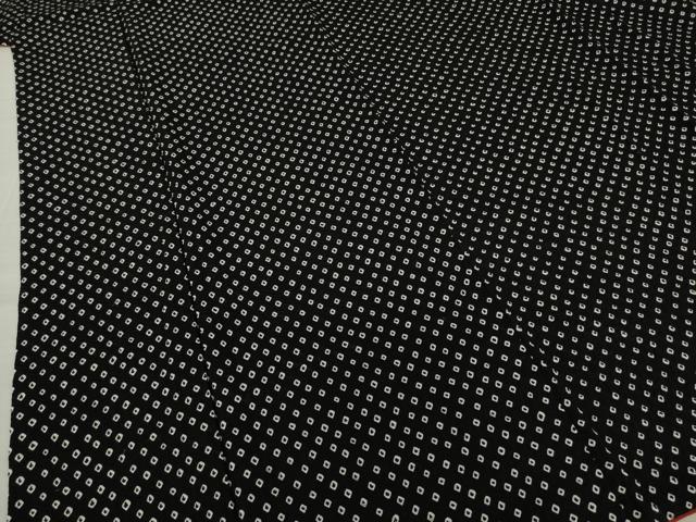 平和屋着物○上質な小紋 総絞り 黒地 正絹 逸品 AAAY4695ck