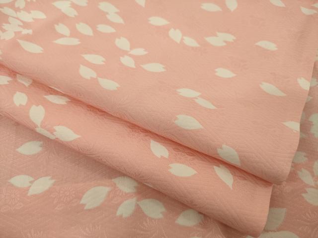 平和屋着物●長襦袢　無双仕立て　桜　花舟　正絹　逸品　AAAY4716ck