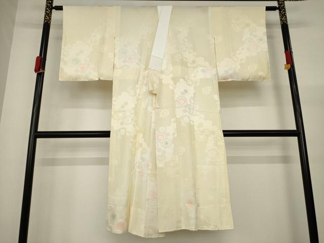 平和屋着物●長襦袢　無双仕立て　舞花地紋　嵯峨野暈し　鈴乃屋扱い　正絹　逸品　AAAY4717ck