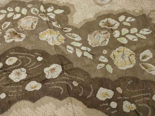 平和屋着物●訪問着　辻が花　総絞り　流水花文　上代38万　仮絵羽　正絹　逸品　未使用　AAAY4719ck 平和屋着物○訪問着 辻が花 総絞り 流水花文 上代38万 仮