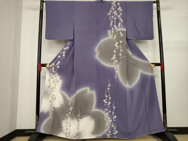 平和屋着物●訪問着　駒刺繍　桜　暈し染め　金彩　正絹　逸品　AAAY4725ck
