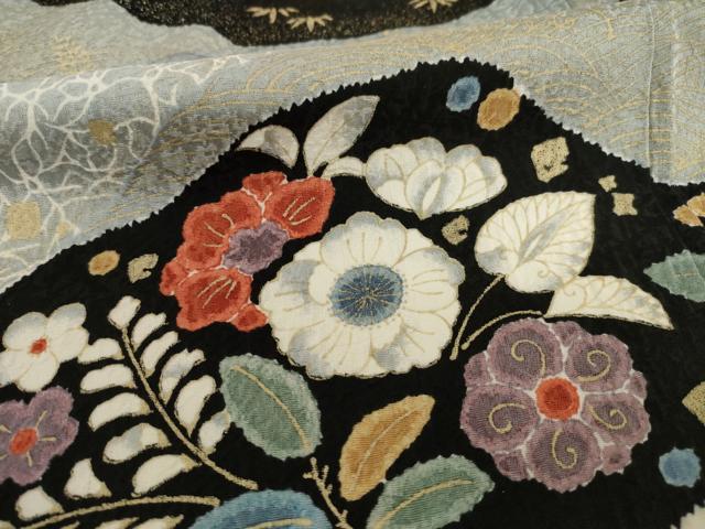 平和屋着物○訪問着 辻が花 道長花文 金彩 正絹 逸品 AAAY4736ck