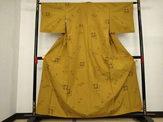 平和屋着物○上質な紬 琉球絣文様 正絹 逸品 AAAY4750ck