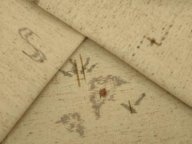 平和屋着物●ぜんまい紬　流水花文　正絹　逸品　AAAY4764ck