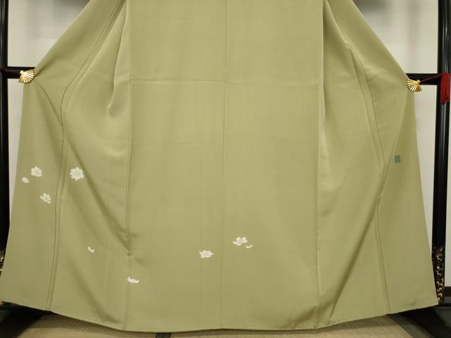 平和屋着物●京加賀糸目友禅作家　山崎巌　色留袖　舞花文　正絹　逸品　AAAY4766ck 平和屋着物○京加賀糸目友禅作家 山崎巌 色留袖 舞花文 正絹