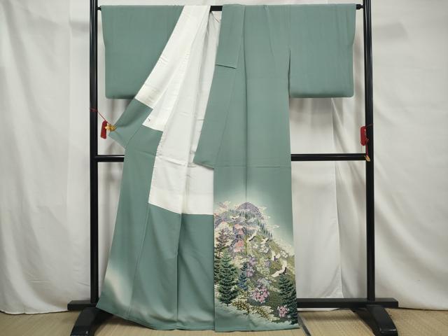 平和屋着物○本加賀友禅作家 木村喜博 訪問着 草花文 正絹 逸品