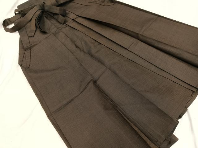 平和屋着物●男性　馬乗り袴　紬地　憲法色　正絹　逸品　AAAY5590ph