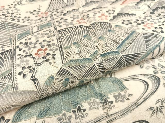 平和屋着物○訪問着 生紬 先導 正絹 逸品 AAAV9393ph