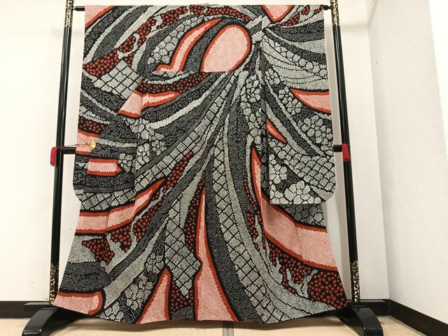 平和屋着物●豪華振袖　総絞り　舞花文　正絹　逸品　AAAY5598ph