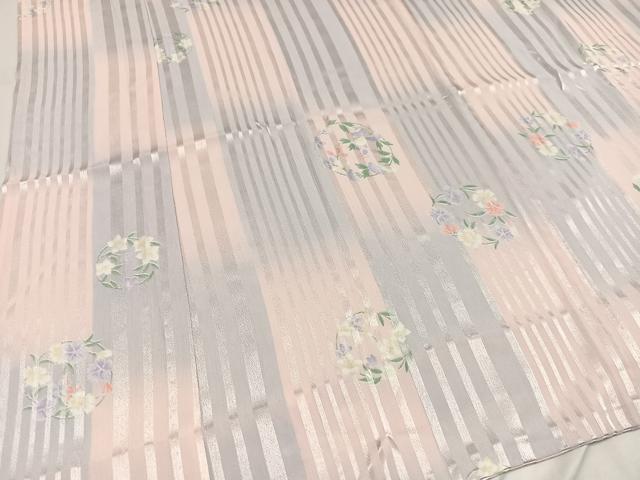 平和屋着物○長襦袢 無双仕立て 草花文 暈し染め 正絹 逸品 AABD8818ph