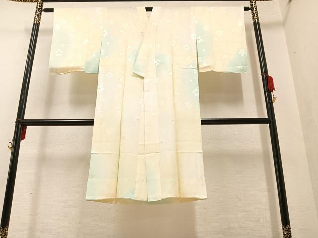 平和屋着物●長襦袢　無双仕立て　桜地紋　暈し染め　正絹　逸品　未使用　AAAY5609ph