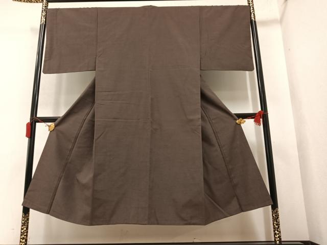 平和屋着物○男性 紬 アンサンブル 赤墨色 正絹 逸品 AAAY5636ph 