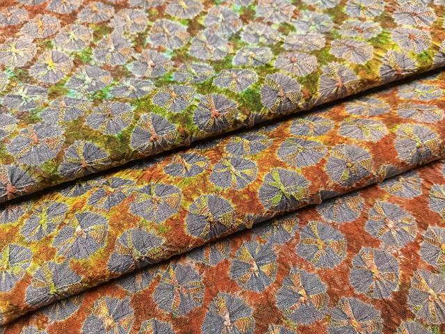 平和屋着物●上質な紬　雲絞り　正絹　逸品　AAAY5921ph