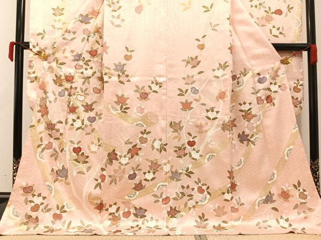 平和屋着物●十日町老舗ブランド　吉澤友禅　吾妻徳穂　振袖　駒刺繍　橘　金彩　正絹　逸品　AAAY5929ph 平和屋着物○十日町老舗ブランド 吉澤友禅 吾妻徳穂 振袖 駒刺繍 橘