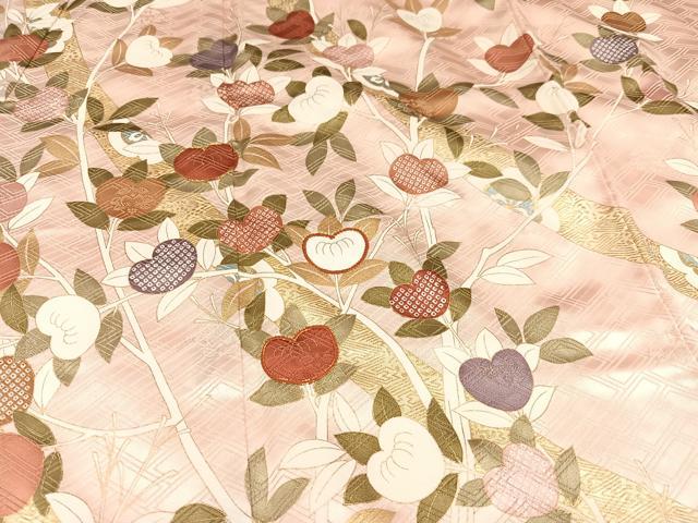 平和屋着物○十日町老舗ブランド 吉澤友禅 吾妻徳穂 振袖 駒刺繍 橘